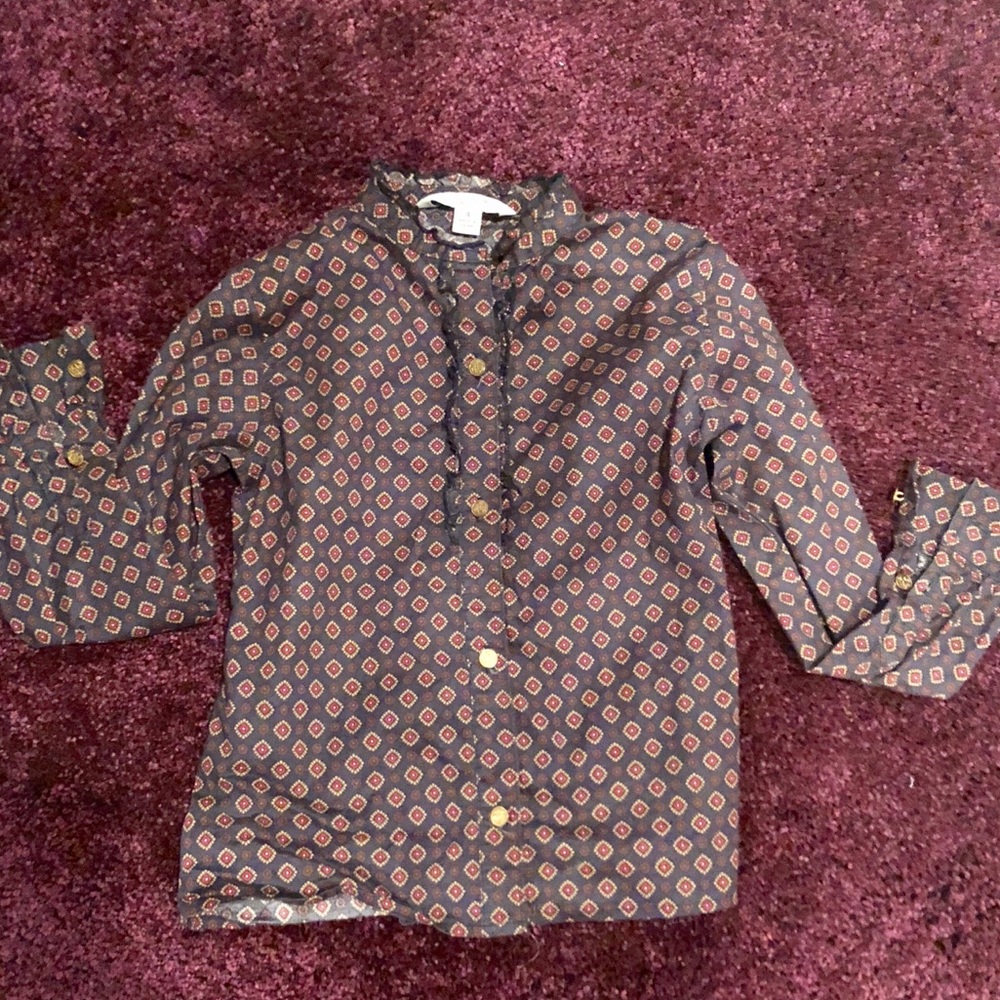 Little girls button down collar shirt